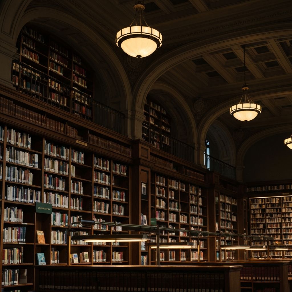 Estantería de biblioteca institucional